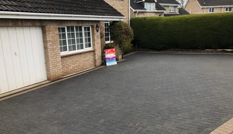 Charcoal Block Paving Driveway with Buff Border in Longwell Green, Bristol