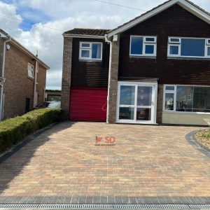 Autumn Gold Block Paved Driveway in Longwell Green, Bristol