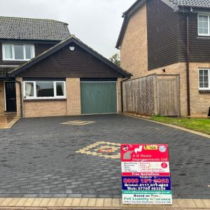 Block Paved Driveway with Diamond Patterns in Saltford