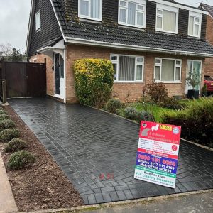 Block Paved Driveway with Stretcher Bond Pattern in Longwell Green,…