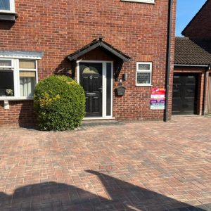 Brindle Block Paved Driveway with Charcoal Edge in Longwell Green,…