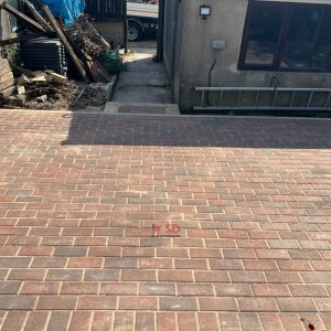 Brindle Block Paved Patio with Railway Sleepers in Kingswood, Bristol