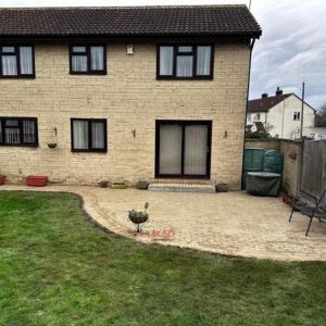 Buff Block Paved Patio in Hanham