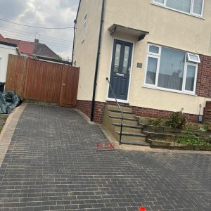 Charcoal Block Paved Driveway and Steps in Kingswood, Bristol