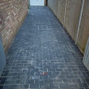 Charcoal Block Paved Driveway with ACO Drains in Longwell Green,…