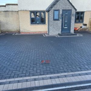 Charcoal Block Paved Driveway with Double Natural Grey Border and…