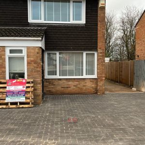 Charcoal Block Paved Driveway with Matching Border in Longwell Green,…