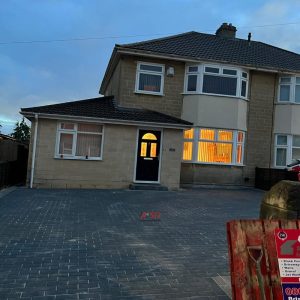 Charcoal Block Paved Driveway with Natural Grey Border and New…