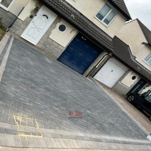 Charcoal Block Paved Driveway with Natural Grey Border in Bradley…