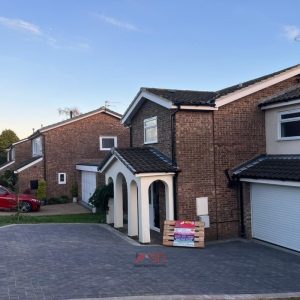 Charcoal Block Paved Driveway with Natural Grey Border in Portishead