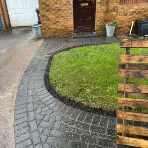 Charcoal Block Paved Driveway Extension with New Step in Longwell…