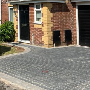 Driveway with Charcoal and Natural Grey Paving in Longwell Green,…