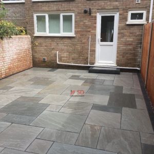 Indian Sandstone Patio with Fencing in Fishponds, Bristol