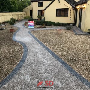 Natural Grey and Charcoal Paved Pathway in Iron Acton, Bristol