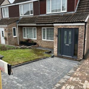 Sloped Block Paved Pathway with Steps and Drainage in Longwell…