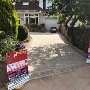 Tegula Paved Driveway with Charcoal Border in Keynsham, Bristol