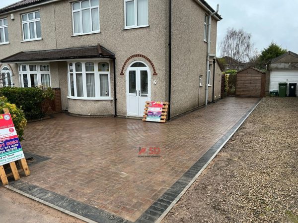 Block Paved Driveway with Path Edgings and Drainage in Downend, Bristol