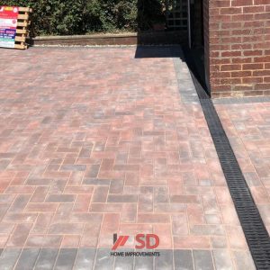 Brindle and Charcoal Block Paved Driveway in Thornbury, Bristol