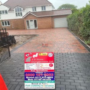 Brindle Tegula Paved Driveway with Charcoal Border and Apron in…