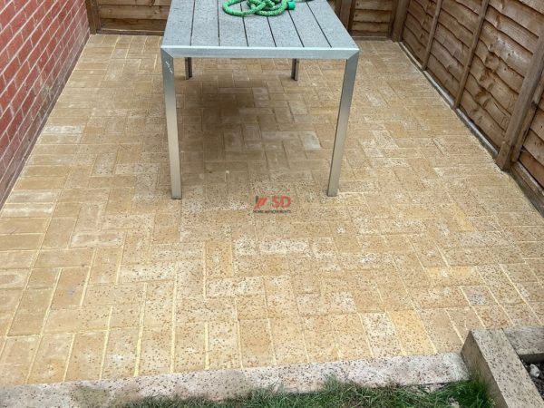 Buff Block Paved Patio in Longwell Green, Bristol