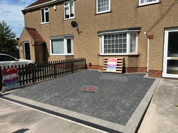 Charcoal and Light Grey Block Paved Driveway in Longwell Green, Bristol