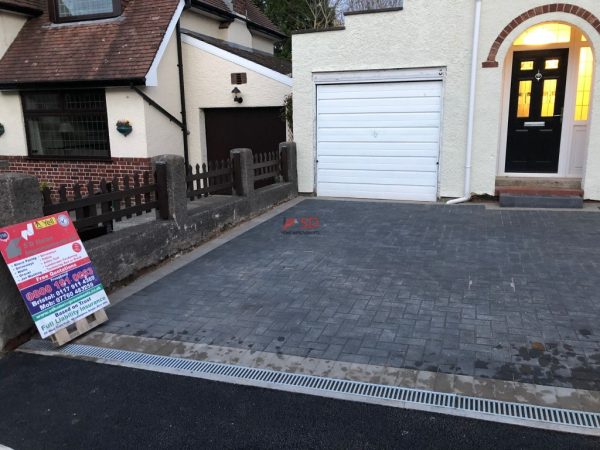 Charcoal Block Paved Driveway with Dropped Kerb in Downend, Bristol