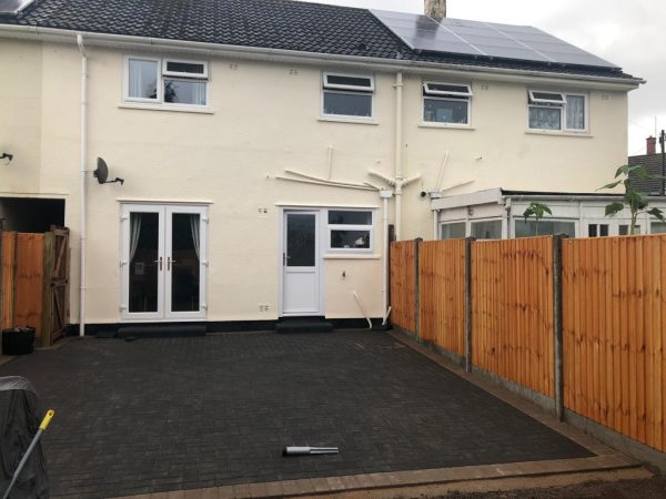 Charcoal Block Paved Patio with New Fencing in Bishopsworth, Bristol