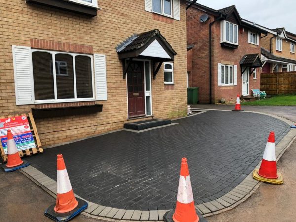 Charcoal Block Paving Driveway with Natural Grey Edging in Longwell Green, Bristol