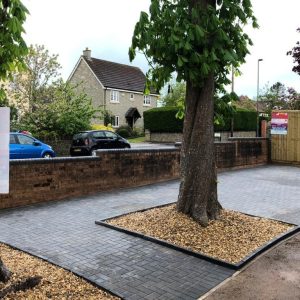 Paved Footpaths with Graveled Areas in Longwell Green