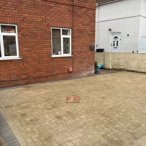 Yellow Buff Paved Driveway with Charcoal Edge in Shirehampton, Bristol