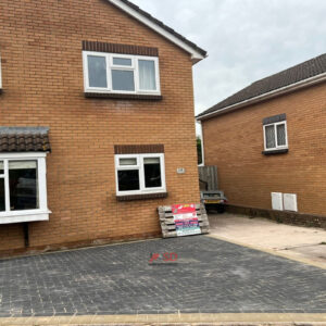 Small Charcoal Block Paved Driveway in Longwell Green, Bristol